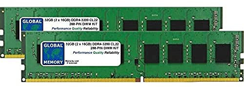 32 GB (2 x 16 GB) DDR4 3200 MHz PC4-25600 288-PIN DIMM RAM-Kit, kompatibel mit PC-Desktops/Motherboards