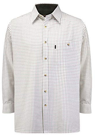 Walker and Hawkes - Chemise pour Homme - 100% Coton - Manches Longues/à Carreaux - Style Campagne - Vert - S