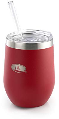 GSI Outdoors Glacier Edelstahlbecher, leicht, doppelwandig, vakuumisoliert, mit Strohhalm, für Camping, Grillen, Cocktails