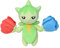 POKEMON Center Original Roselia - Peluche seduto, colore: Rosa