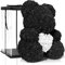 ROSEBEAR Blumenbär mit Geschenkbox - Rose Bear aus ewigen Rosen in voller Farbe - Geschenk für Ihn & Sie zum Jahrestag Geburtstag Muttertag Hochzeitstag (40 cm Schwarz mit Herz)