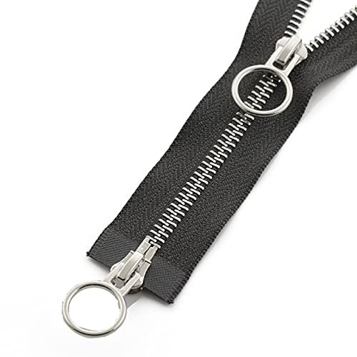CVBF 60/70/80/90/100/120/150cm Doppio Cerchio cursori della Serratura Automatica Zipper, Grigio Scuro, 5#, 70cm