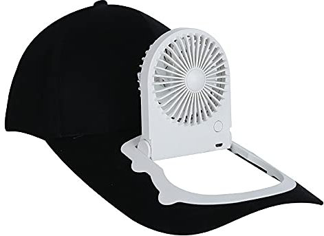 LJJ Portable Big Brim Electric Fan USB Charging Fan Hat Sport Outdoor Camping Hiking Peaked Sun Visor Hat,Black