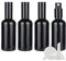 ZEOABSY Pack of 4, 100ml Glossy Black Glass Perfume Spray Bottles with Sprayer, 100 ml Refillable Empty Fine Mist Travel Atomiser Sprayers, Ideal for Makeup Care Household Cleaning + 1 x Funnel
