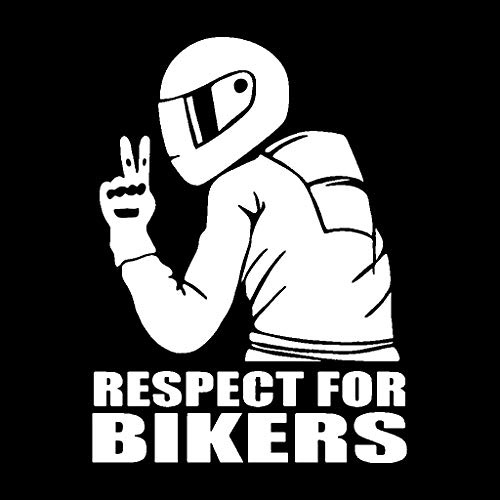 HANBOLI Adesivi per Auto, 3D Respect for Cyclists Impermeabile Riflettente Biker Moto Car Sticker Decal White