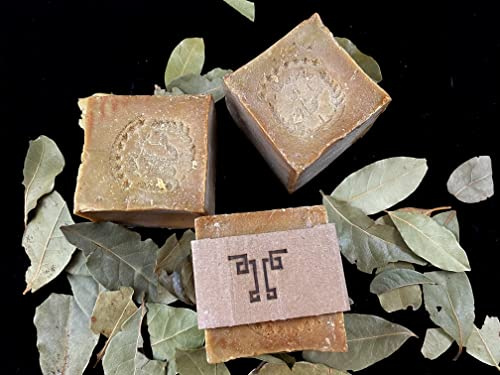 TENGRI® Original Aleppo Seife Set 3 x 200g (600g+/-) mit 20% / 80% Lorbeeröl/Olivenöl 4 Jahre gereift PH Wert 8 Haarwaschseife/Duschseife Handarbeit Bekannt aus dem Reformhaus!