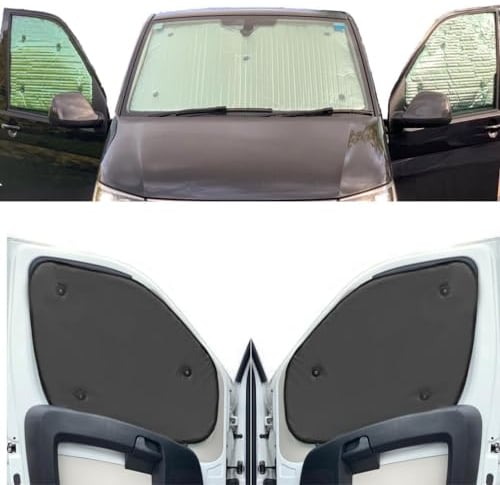 Fensterrollo-Set Kombatibel Mit VW T6.1 Transporter (2020-Date)(Komplettset LWB + Scheunentore) Rückenfarbe in Anthrazit, Reversibel und Thermisch
