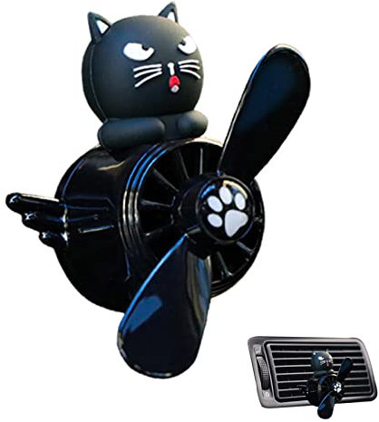 Car Vent Diffuser, Cartoon Pilot Car Air Fresheners Vent Clips, Car Fragrance Diffuser Air Vent, Car Air Conditioning Vent Decoration,D: Black Cat
