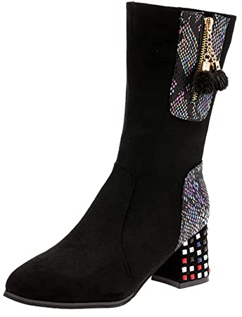 NOAGENJT stivali moto racing 46 cowgirl boots women black short boots size 11 stivali estivi donna morbidi indiani stivali donna alti Stivali Donna Allacciare Tacco Nero 25.9