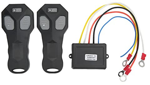 Akozon Verricelli, Kit Telecomando per Verricello Wireless con Indicatore Gamma 75 Piedi Controller Elettrico Anti-interferenza 12V, Wireless per Veicoli Universali
