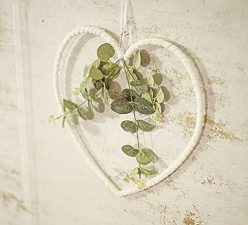 Marco Paul - Corazón Artificial pequeño Colgante de Navidad con eucalipto, Corona en Forma de corazón, Adornos navideños montados en la Pared, Decoraciones Festivas de Navidad, Corona, decoración