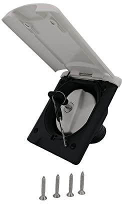 CR-MOESANCO® KIT Bocana Llenado + Tornillos INOX Caravana Aguas Limpias Autocaravana,Camper Tapon Deposito Barco con Tapa