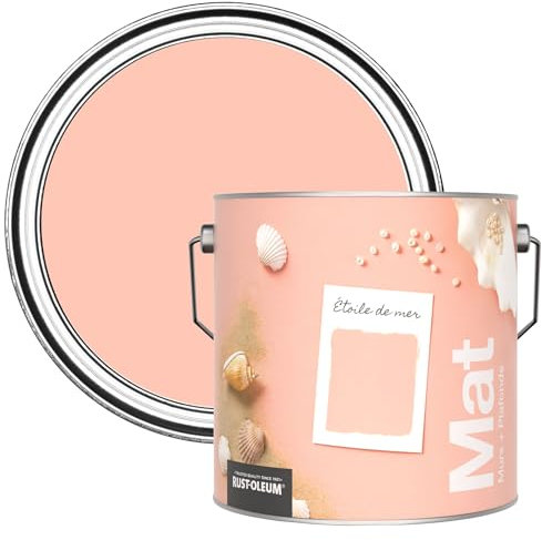 Rust-Oleum Peinture Mate Murs et Plafonds Rose - Étoile de mer 2,5L