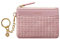Vulkitty Petit Porte Monnaie Femme avec Porte-Clé Mini Poche à Monnaie Zippée Portefeuille Femmes Mince pour Cartes de Crédit avec Blocage RFID, Rose