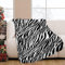 JOOCAR Überwurfdecke mit Zebramuster, schwarz-weiß, bedruckt, gemütlich, weich, leicht, Flanell, Plüschdecken für Bett, Couch, Wohnzimmer, Sofa, Stuhl, 127 x 152 cm
