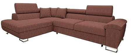 Mirjan24 Ecksofa Eckcouch Cotere Cord, Sofa Couch mit Schlaffunktion und Bettkasten L-Sofa Farbauswahl Wohnlandschaft vom Hersteller (Poso 29, Seite: Links)