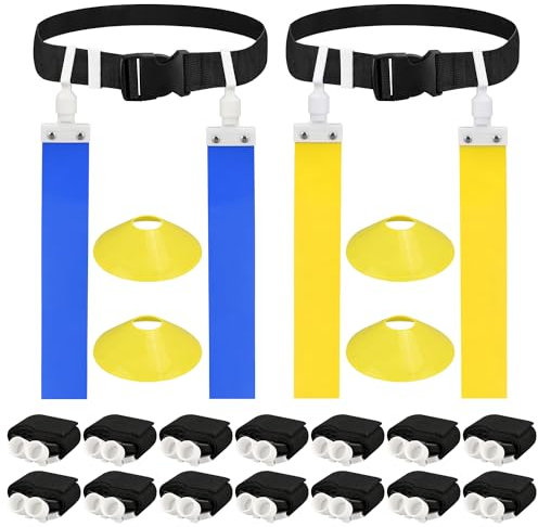 DkOvn Flaggen-Fußballgürtel, 2 Stück, verstellbarer Flaggen-Fußballgürtel mit Gürtel und Flaggen, für Jugendliche, Erwachsene