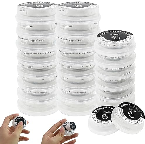 Lingettes de nettoyage personnel, lingettes à main taille de voyage de voyage portable les lingettes à main à main 50pcs non stimulants nettoyage personnels avec les lingettes mouillées magiques