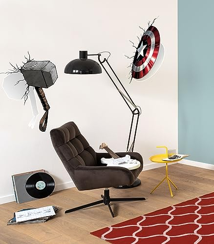Komar Wandtattoo - Avengers Powerful Weapons - Größe 50 x 70 cm, 2 Bogen - Marvel, Wandsticker, Kinderzimmer, Bunt
