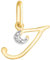 Rodium - Goldene Anhänger, Buchstabe I mit Zirkonen, 14 Karat Gold/ 585er Feingehalt, Charms für Halskette oder Ketten Armband, Idealer Goldener Schmuck für Damen, Kettenanhänger für Goldschmuck