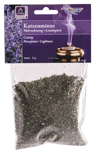 Hierba gatera 25 g – Incienso de Berk, maderas aromáticas, hierbas, flores para ahumar en colador y carbón vegetal, incienso puro para relajación, limpieza