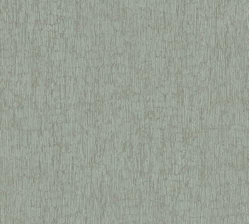 A.S. Création Smart Surfaces Vliestapete mit Metallic-Muster 10,05 m x 0,53 m - Grün, Silber, Metallic - Mustertapete für verschiedene Räume Made in Germany - 395623