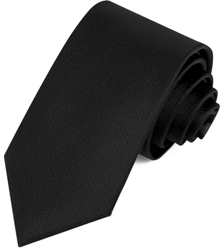 KUOGAS Krawatten für Herren, Klassische Schmale Krawatte Schwarze 8 cm,Tie, Elegant Hochzeit Krawatte für Büro oder Festliche Veranstaltunge