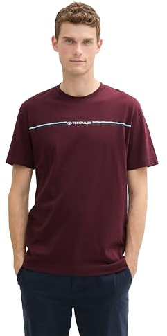 Tom Tailor Herren 1037803 T-Shirt mit Print, 10341 - Gipsy Purple, M