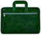 Time Resistance Schlanke Aktentasche aus Leder – Handgefertigte Italienische Computertasche aus Leder – Laptoptasche (Grün)