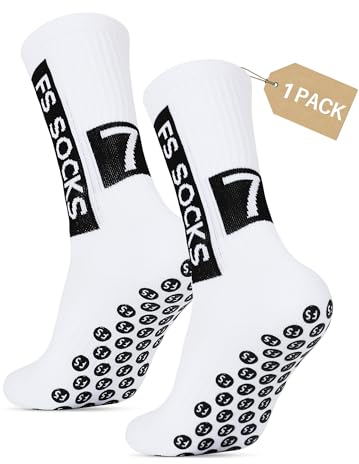 FS SOCKS NO.7 Grip Socken Fussball 1 Paar Fußballsocken für Herren Damen und Kinder, Größe 35-39, Rutschfeste Fussball Socken Männer für Football Basketball