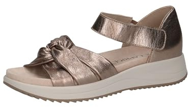 CAPRICE Damen Sandalen flach aus Leder mit Klettverschluss