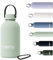 Exllena Trinkflasche Klein 350ml mit Griff & Karabiner–Edelstahl Trinkflasche 350ml, 100% auslaufsicher und BPA-frei, Mini Thermosflasche für Sport, Büro & Kinder (Flechtengrün)