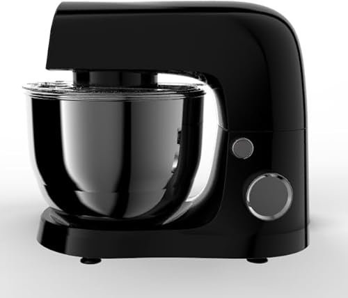 Vezzio Small Stand Mixer,4.5 liters Food Mixers for Baking,1500W 10-Speed Kitchen Cake Mixers,Electric Kitchen Mixers with Small form-factor, Easy to use and Lightweight(4.5L, Black)
