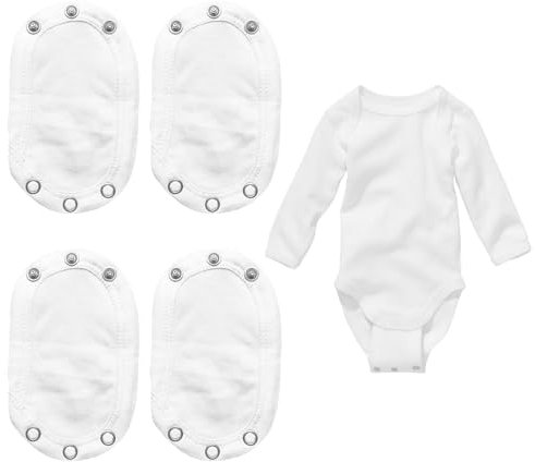 4 Pezzi Bambino Body Extender,Prolunga Body Neonato,Child Body Extender,Romper Extender Baby,Allunga Body Neonato, Extender Baby Riutilizzabile,Tessuto Di Cotone Per Extender Body Neonato,Unisex-Bimbi