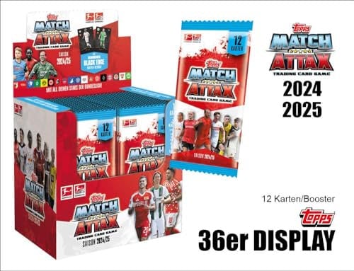 Topps Bundesliga Match Attax 24/25 - Full Box (36 Päckchen / 432 Karten)