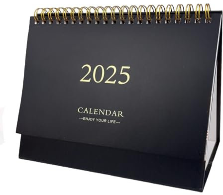 Tischkalender 2025, Tischkalender 2025 Wrendale Kalender 2025 Akademischer Kalender für Schule, Büro, Zuhause, Schreibtisch (Schwarz)