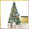 Premium Künstlicher Weihnachtsbaum; Naturgetreuer PVC Tannenbaum mit 1200 Baum-Spitzen; mit Christbaum-Ständer & Schnellaufbau Klappsystem; sehr dichten Zweigen (Schnee - 210 cm)