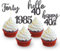 DazzJoy 24 Stk Glitzer Tortendeko 40 Geburtstag Mann Frau,Cupcake Topper 40. Geburtstag Männer,Cake Topper 40 Geburtstag Deko Schwarz,Kuchendeko 40 Geburtstag Frauen Deko,Hello 40 Torten Deko