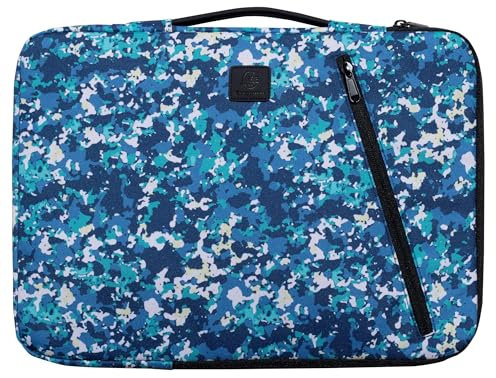 Exacompta - Réf. 17355E - 1 Housse ordinateur compatible avec PC de 15-16 pouces - poignée rétractable - petite poche à l'avant - fermeture zippée sur 2 côtés - en tissu recyclé - Veggie