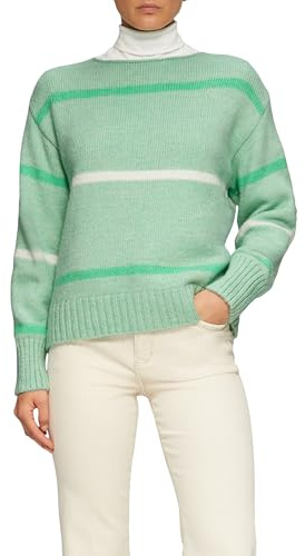 s.Oliver Gestreifter Strickpullover mit Rollkante