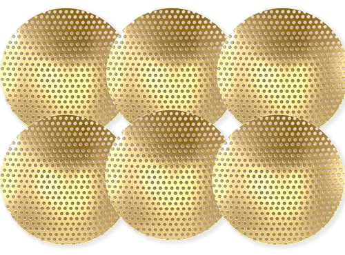 BEYLAB 6er Set Räuchersieb Messing Gold Ø 5 cm – Ersatz Räuchersieb für Räucherstövchen & Weihrauchbrenner – Hitzebeständiges Sieb für Weihrauch, Harze & Kräuter, Gebogenes Design Huang