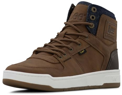 Lee Men's Daybreaker Hi Retro Court Sneaker, British Tan/Chocolate, 10 M