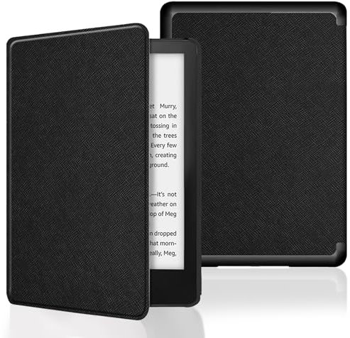KATIMI Étui pour Kindle Paperwhite 2024 (12e Génération) et Kindle Colorsoft Signature Edition 2024 de 7 Pouces, Housse de Protection Ultra Fine, Légère et Étanche en Cuir PU (Texture Croisée)
