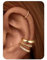 Ear Cuff Set für Damen Ohne Piercing - 4 Paar 14K Goldbeschichtete Ohrklemmen Fake Helix Nicht Verblassend Knorpel Ohrringe für Ungepiercte,Verstellbare Ohrmanschetten in Geschenkbox Gold-Klassik