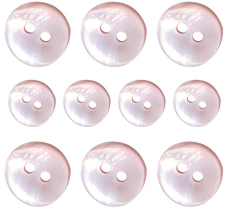 Perlmutt Knöpfe - Natürlich Schimmernde Perlmuttknöpfe | 2 Loch Flach Knöpfe | Mother Of Pearl Buttons | Natürliche Perlmuttknöpfe | Kleine Echt Perlmutt-Nägel | 2 Loch Flach Buttons Zum Annähen