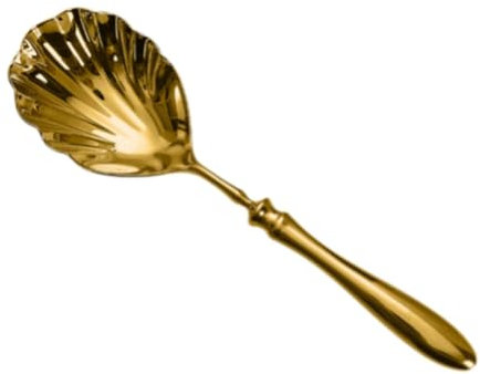 SiaBiced Cuchara ligera para té, diseño en forma de concha, adecuada para el hogar y la hostelería, Oro Grande, tal como se describe