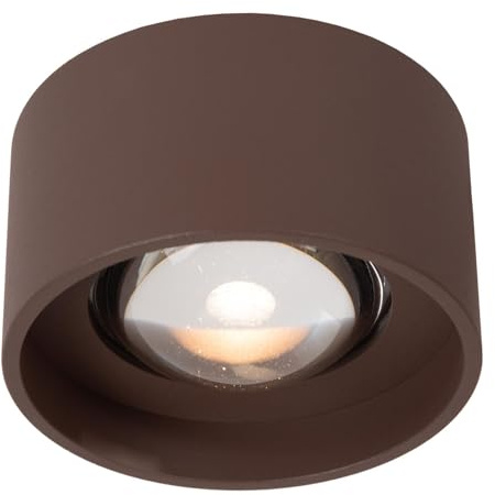 LUCIDE LENZ – Deckenstrahler für Innen/Außen – Ø 11 cm – LED – 1 x 8 W 2700 K – IP54 – Rost | Essential