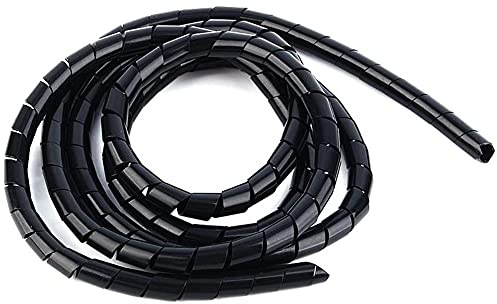 Spiral Cable Wrap verwaltet und organisiert Drähte für Fernseh- und Computerkabelorganisation PC Home Office Black 6mm 5m