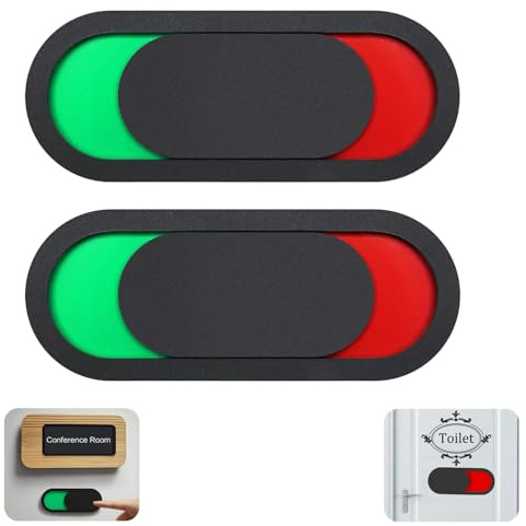 2 Piezas Señal de Corredera No Molestar, Signo de Privacidad, Cartel de Vacío en Uso Puerta de Oficina Señal De Privacidad, Letrero Puerta Oficina, Cartel De Libre y Ocupado, Para Cuarto De Baño,WC