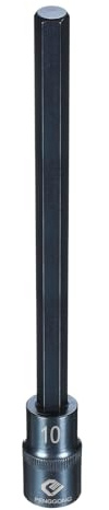 QUARKZMAN Steckschlüssel Sechskant Nuss 1/2 × 10mm 203mm L Blau | Metrisch S2-Stahl 6-Punkt Stecknüsse für Bohrmaschinen-Adapter